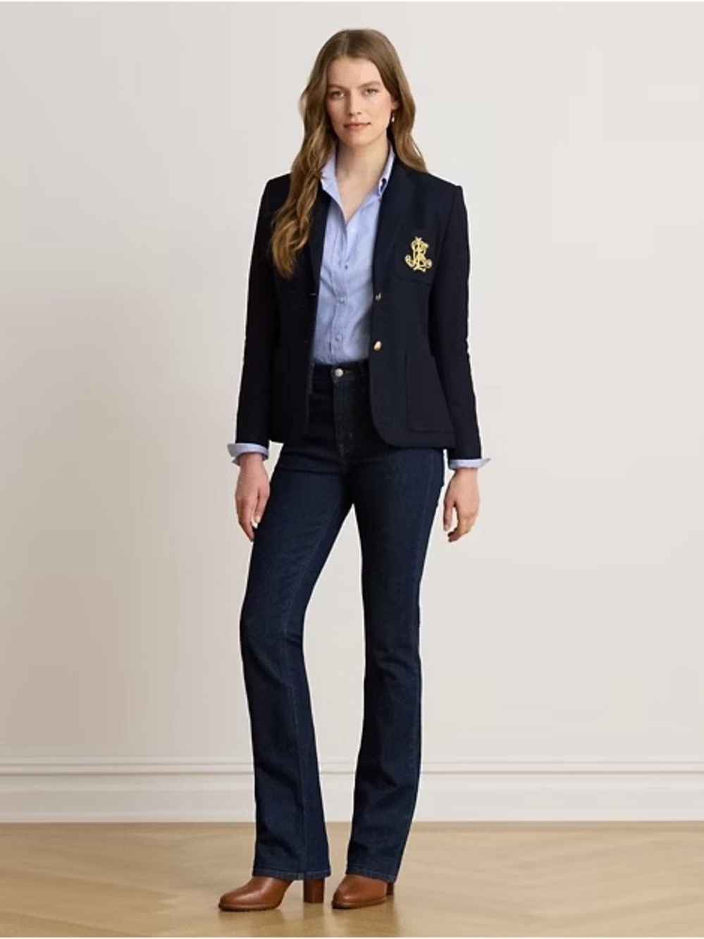 Lauren Ralph Lauren Bullion Jacquard Blazer Lauren Navy - Picture 3 of 7